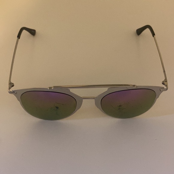 AQS Al009-52-12-144 ALFIE 52MM Aviator Sunglasses Silver-Tone Purple Lenses - Picture 4 of 5